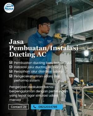 Pembuatan dan instalasi ducting AC baru bahan berkualitas - Nusa Service AC