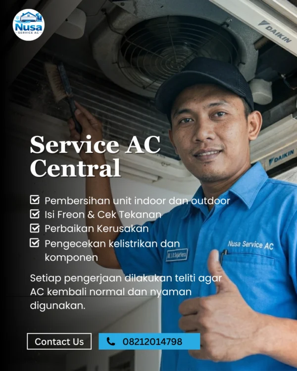 Teknisi AC Central gedung industrial dan mall - Nusa Service AC