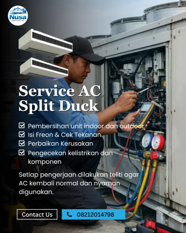 Perawatan AC Split Duct gedung perkantoran - Nusa Service AC