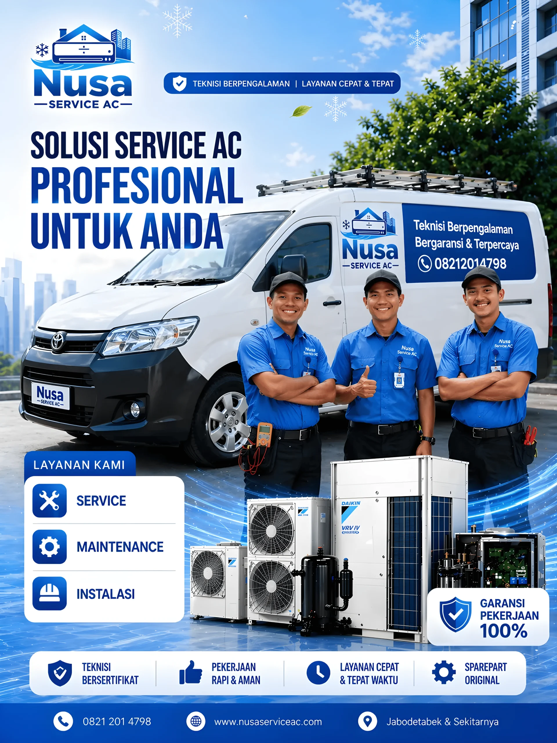 Poster Jasa Service AC Terpercaya dari Nusa Service AC