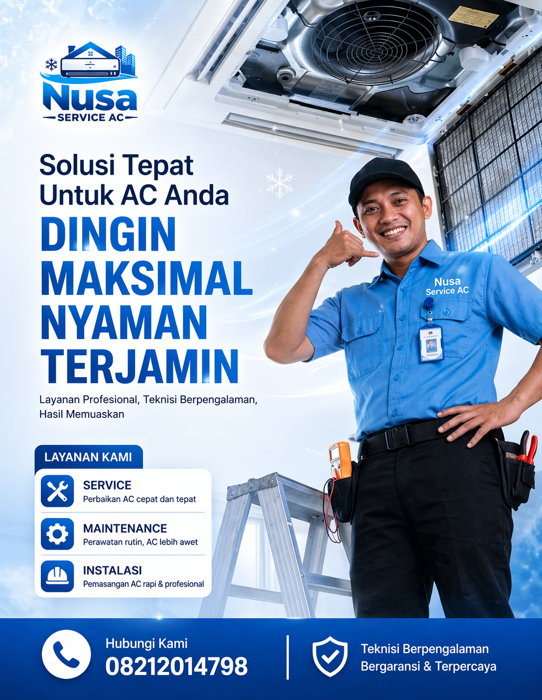 call to action nusa service AC, jasa service ac terbaik di bogor